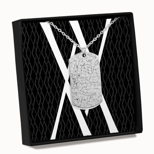 Tag Star Map Necklace in Box, Personalized Gift, Designed With Meaning